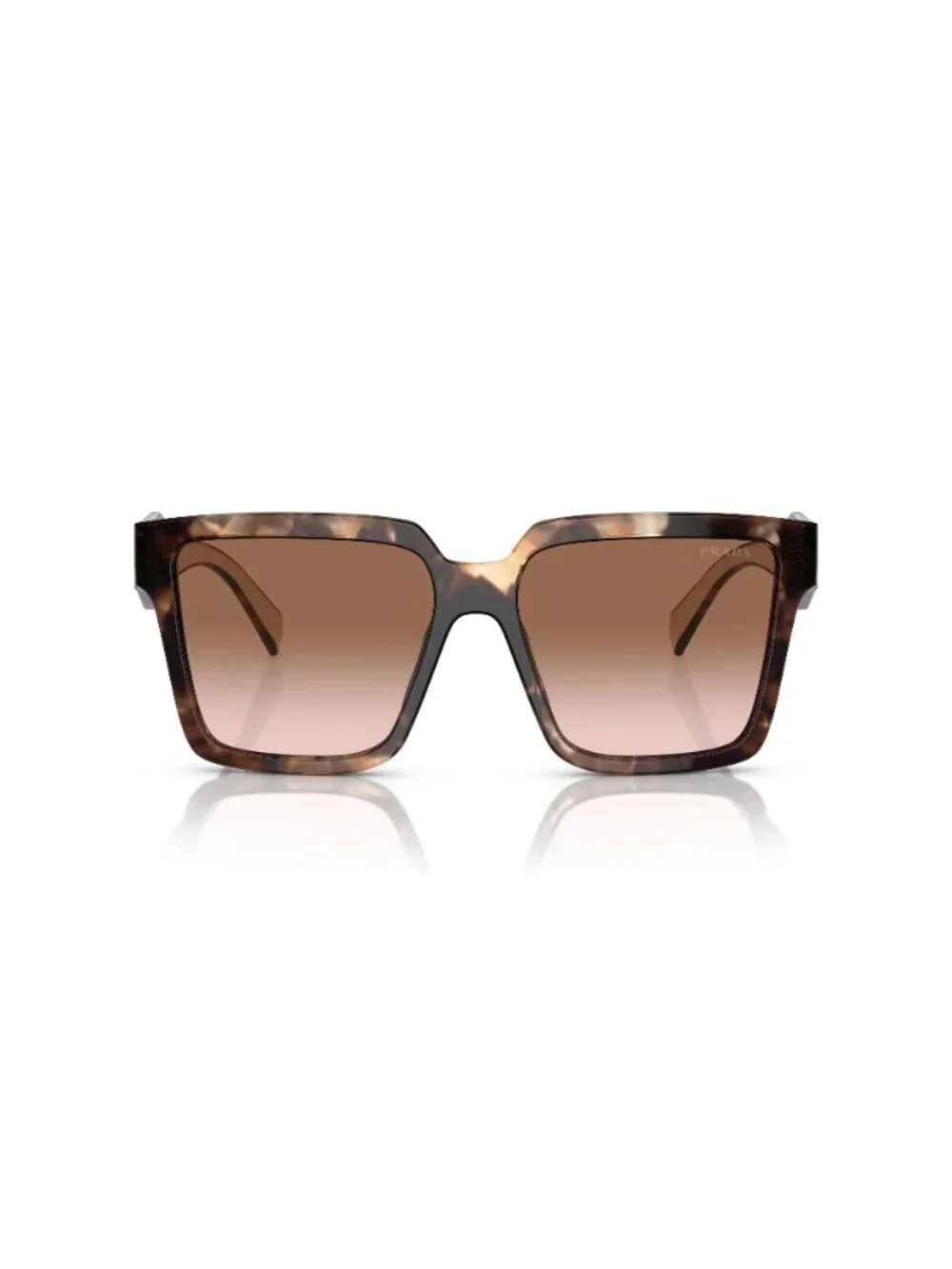 New Prada Women's Sunglasses Havana Square Brown Lens Acetate Frame PR 24ZS 56